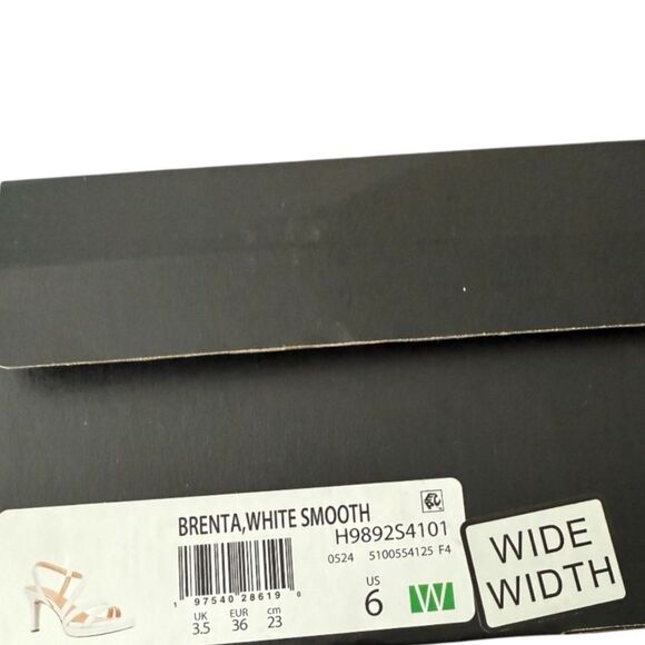 Naturalizer Brenta Women's White Strappy High Heels White Smooth Size 6 Wide - Picture 9 of 9